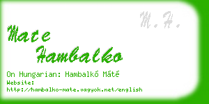 mate hambalko business card